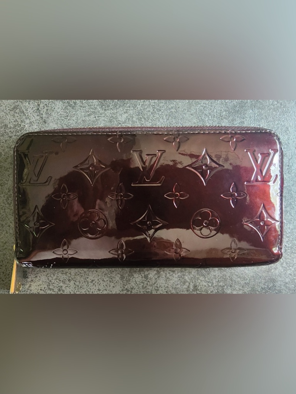Louis Vuitton Vernis Wallet in Amarante Patent Leather Dark Purple